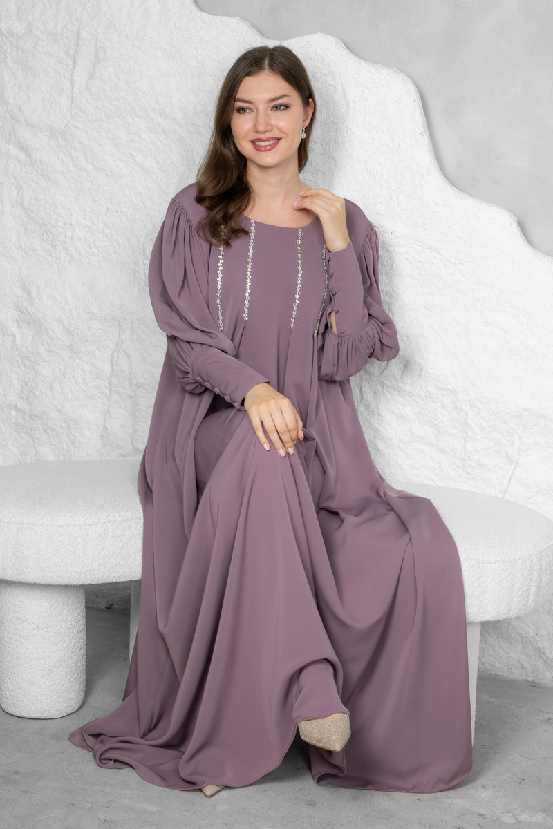 Classic solid color Abaya l Premium Nida Korean Fabric with Modern Sleeve Design