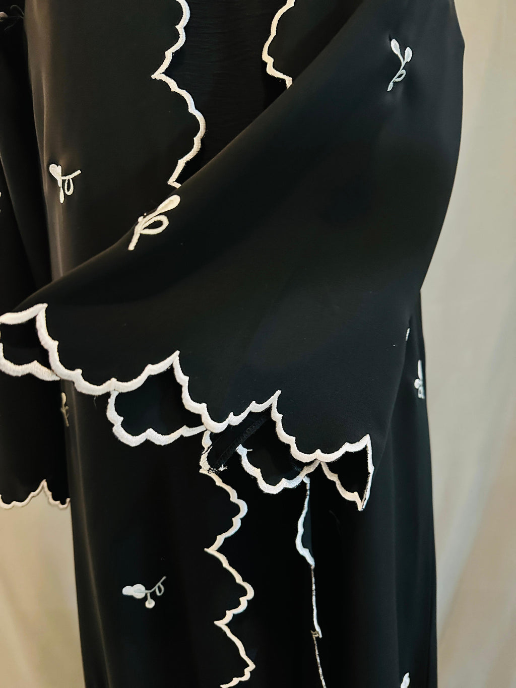 Black embroidered abaya