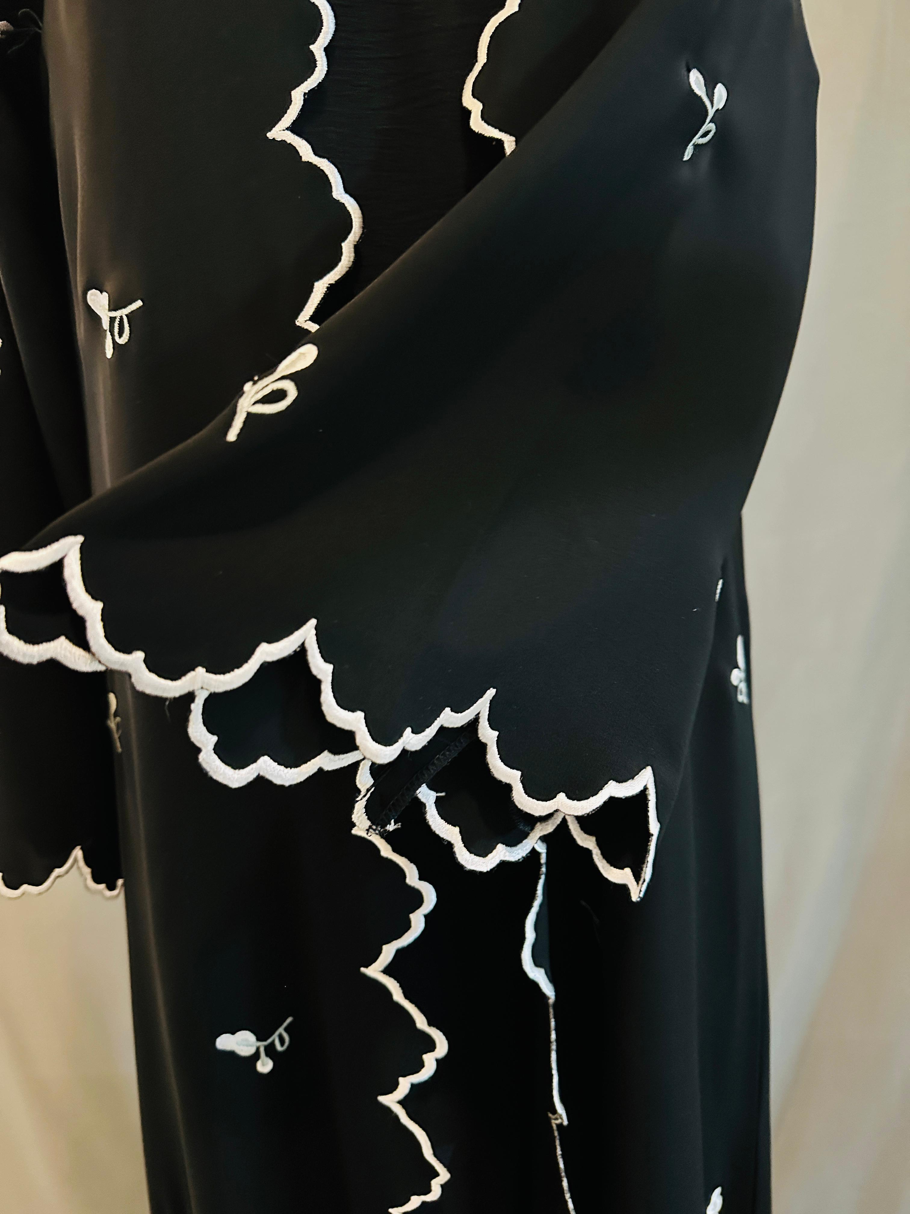 Black embroidered abaya