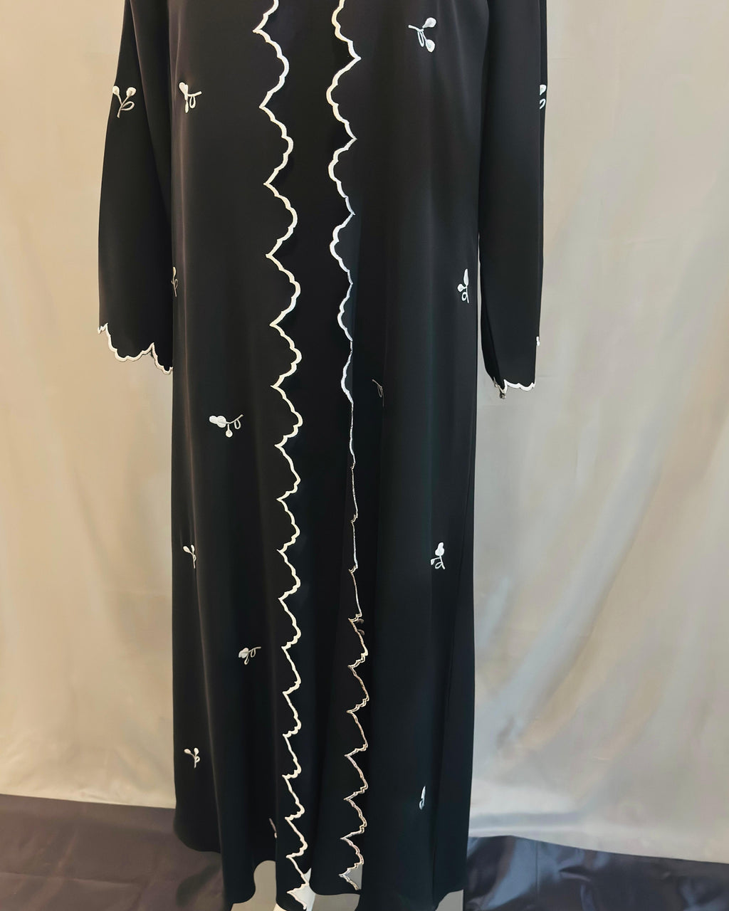 Black embroidered abaya