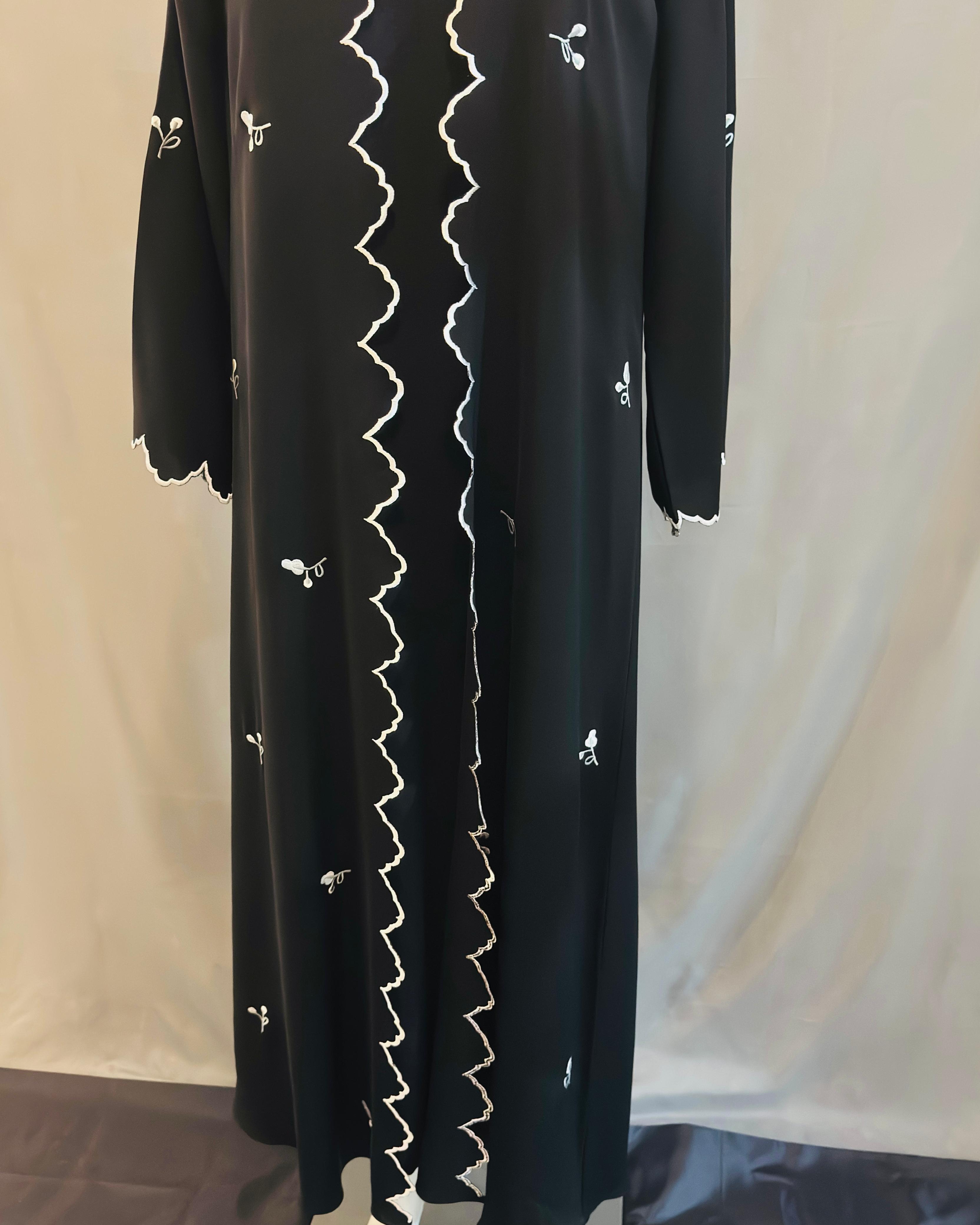 Black embroidered abaya